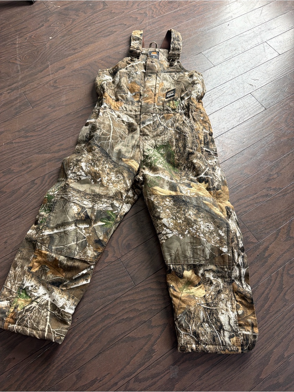 BERNE Youth Insulated Camo Softstone Hunting Coveralls Bib Overalls sz small - Picture 3 of 4